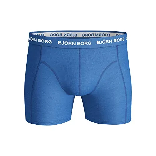 Björn Borg Shorts Sammy Solid Boxer a Pantaloncino, Skydiver, L (Pacco da 3) Uomo