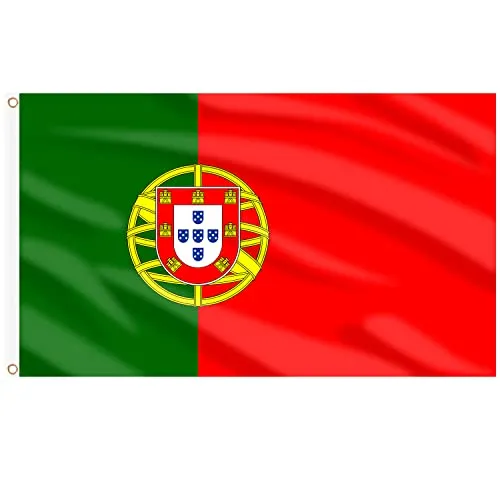 AhfuLife Bandiera del Portogallo, 1,5 x 0,9 m, per la Coppa del Mondo di calcio femminile 2023, 1/2 bandiere portoghesi grandi, doppio lato con occhielli in ottone, per Rugby Football World Cup 2023,