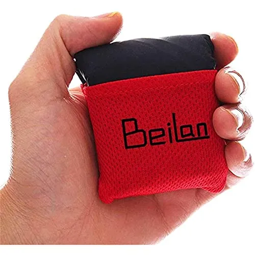 BeiLan Coperta Mini Pocket picnic bene durevole Leggero sabbia impermeabile, a prova Beach Camping Mat viaggio con il sacchetto portatile per attività all'aperto (70 * 110cm, Nero e Rosso)