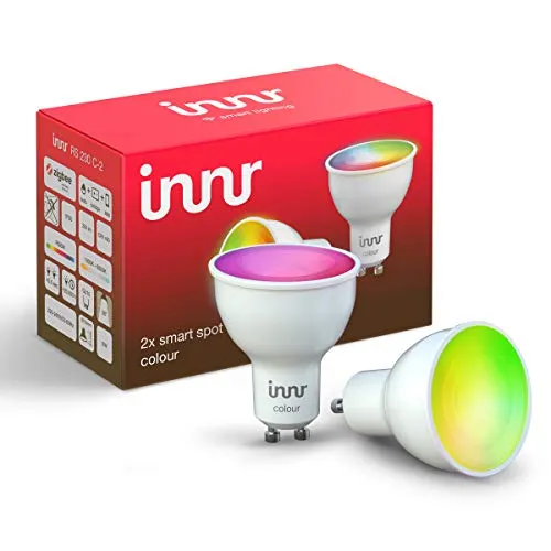 Innr GU10 Smart Spot Color faretto LED, funziona con Philips Hue*, Alexa & Google (hub richiesto) dimmerabile, 16 millioni di colori, 2-Pack, RS 230 C-2