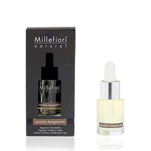 Millefiori Milano fragranza idrosolubile | 15ml | fragranza Sandalo Bergamotto | da Utilizzare con diffusore di fragranza per Ambiente ad ultrasuoni Millefiori Hydro