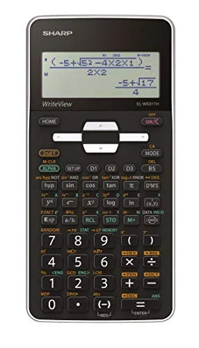 Sharp EL-W531 TH-WH - Calcolatrice scientifica (display riteView, ingresso D.A.L, funzionamento a batteria), colore: Bianco/Nero