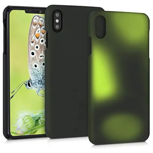 kwmobile Cover Cangiante Compatibile con Apple iPhone XS Max - Protezione Cambia Colore Nero/Verde - Back Case Cambiacolore Sbalzo Termico