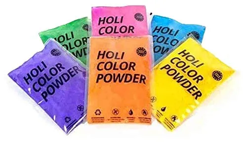 ANFEL Holi Color Polvere Colorata Polveri Holi Pacco 600g - Set 6 Colori