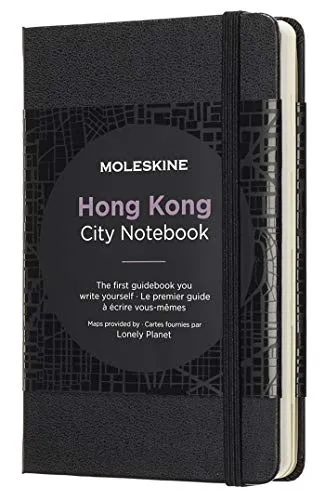 Moleskine City - Hong Kong - Taccuino con Pagina Bianca e Righe, 9 x 14 cm, 220 Pagine, Nero