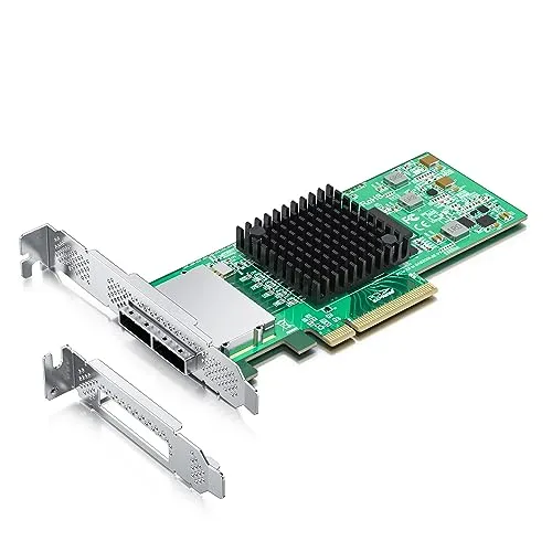 10Gtek® External SAS/SATA RAID Controller PCI Express Host Bus Adapter per LSI 9200-8E, LSI SAS2008 Chip, 8-Port 6Gb/s, High Profile & Low Profile