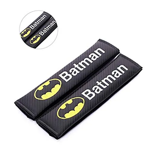 fanlinxin 2PCS Carbon Fiber + Ricamo Auto Cintura di Sicurezza Pad Cuscino Spalla per Batman