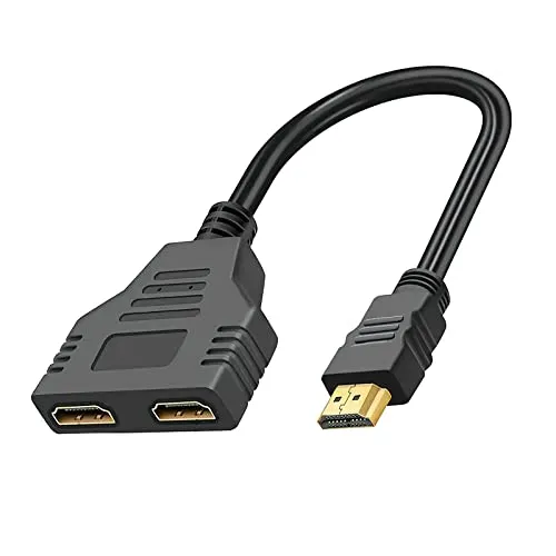 DAWRIS HDMI Splitter 1080P, Cavo splitter HDMI 1080P Maschio a doppio HDMI Femmina Cavo femmina 1 a 2 vie HDMI Splitter cavo adattatore per HDTV HDMI Switch Sdoppiatore HDMI Supporta