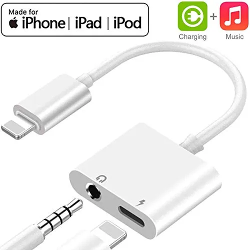 Adattatore Jack per Cuffie per iPhone 11 Adattatore 3,5 mm Aux Audio Stereo Cuffie Splitter per iPhone 11/11 PRO/X/XS/XS MAX/XR/7/7Plus/8/8Plus Connettore per Cuffie Supporto Tutto iOS