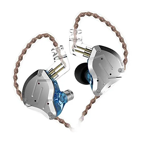 KZ ZS10 Pro - Auricolari in metallo 4BA+1DD ibridi 10 unità HIFI Bass Auricolari in Ear Monitor Cuffie Sport con cancellazione del rumore NO MIC Blu