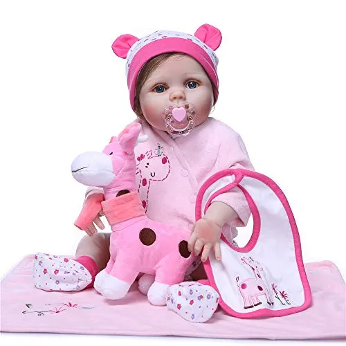 Minidiva Reborn Baby Dolls, Bambole qualità Ragazze 55 cm Morbido Pieno Vinile Silicone Lifelike Bambini Regali/Giocattoli (RB174)