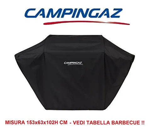ALTIGASI Telo Cover Originale per Barbecue CAMPINGAZ IDONEO per Barbecue Series 3 o 4 Versioni L o LS - Misura 153x63x102H CM Colore Nero