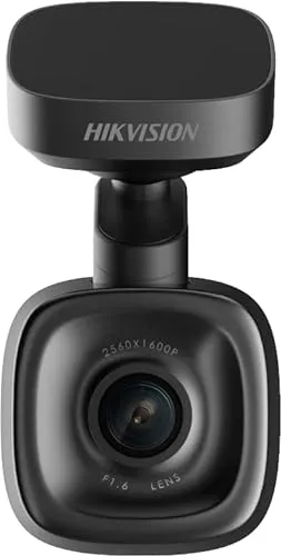 Hikvision F6S Dash Cam, Telecamera Auto 1600P, Display 2", Grandangolo fino 130 Gradi, F1.6, ADAS e Riconoscimento vocale, G-Sensor, GPS, collegamento registrazioni in caso di incidenti, WI-Fi, Nero