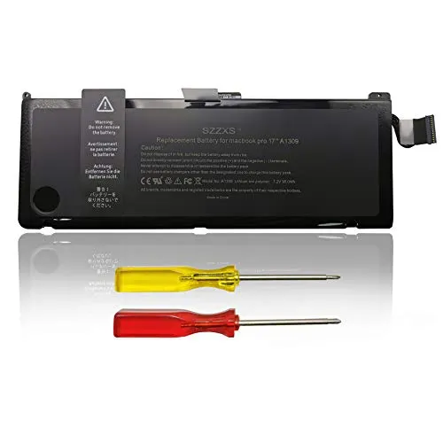 Batteria A1309 per MacBook Pro MacBook Pro 1730 17 per MacBook Pro 17 MC226CH / A MacBook Pro 17"MC226J / A MacBook Pro 17" MC226LL / A batteria sostitutiva (7,3 V, 95 Wh)