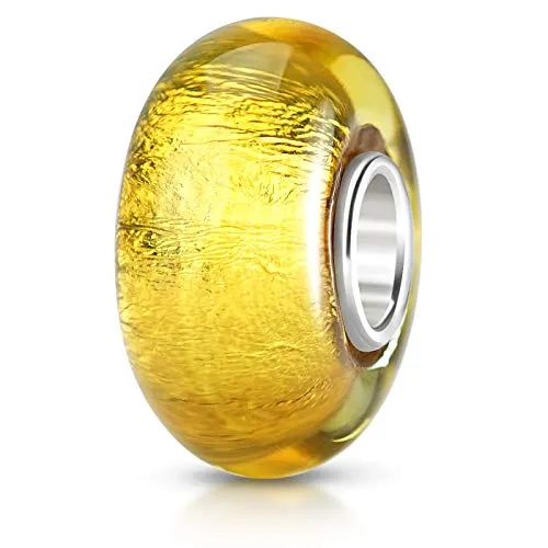 MATERIA in vetro di murano perline strass ciondolo colore oro - 925 argento perle di vetro per Beads braccialetto #1442
