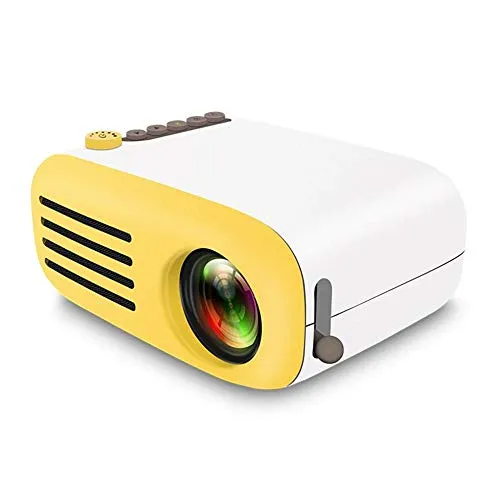 Proiettore Mini proiettore Portatile Portatile a casa Supporta HD 1080P Piccolo proiettore 20-60 Pollici Dimensioni di proiezione-Giallo