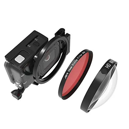 58 mm HD obiettivo macro close-up 24 x filtro + custodia compatibile + Diving filtro rosso per GoPro Hero 5 6 7 fotocamera nero impermeabile