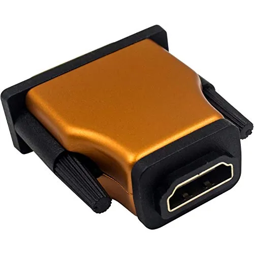 Duttek Adattatore da DVI a HDMI arancione, HDMI femmina a DVI maschio con convertitore Full HD 1080P placcato oro