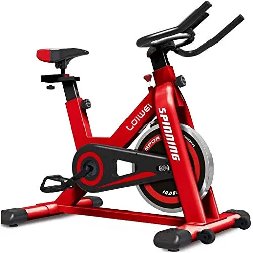 SZ-JSQC Attrezzatura Domestica Fitness Cyclette Spinning Bike con Display LCD Regolabile Palestra di casa Red