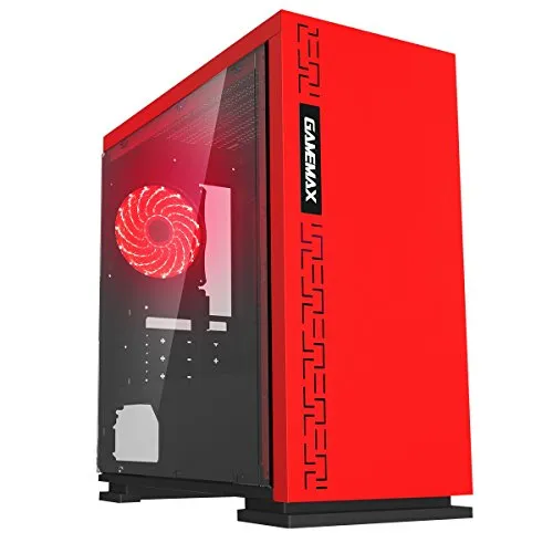 GAMEMAX Game Max Expedition Red Case Mini Micro Tower 0.6MM SPCC con Ventola 15 LED Rosso 3USB3.0/2.0 Pannello Laterale in Plexiglass (AxPxL: 380x350x188 mm)