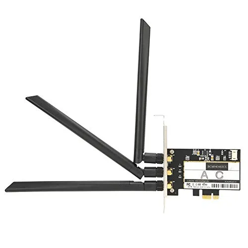 Adattatore WiFi PCI E dual band BCM943602CS, scheda di rete wireless 802.11ac 1300 Mbps con 3 antenne, scheda WLAN desktop Bluetooth 4.0 PCI E per win10/OS X