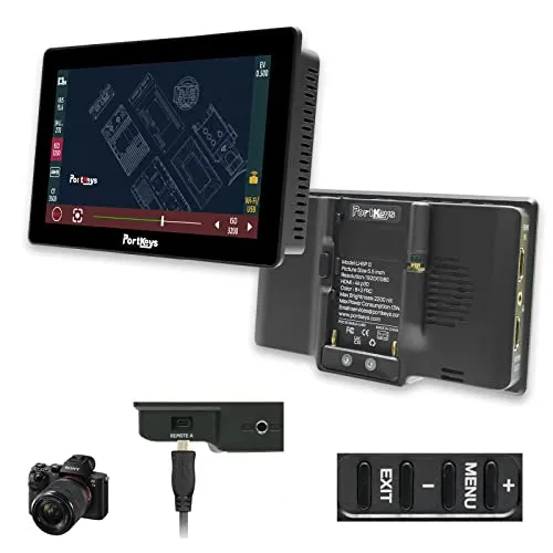Portkeys LH5P monitor di controllo per fotocamera, touch screen, telaio in metallo, bluetooth, 1700 nit, 5,5", versione aggiornata