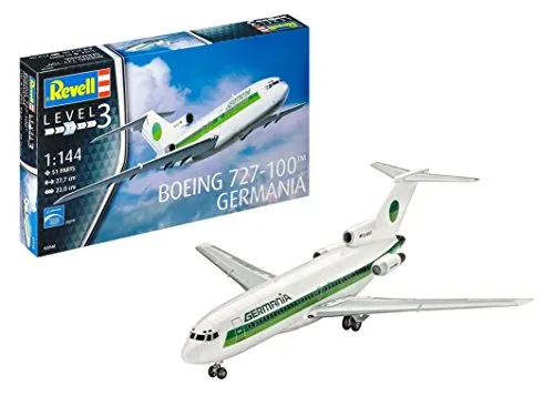 Revell - Modellino Aereo passeggeri Boeing 727-100 Germania, Scala 1:144, Livello di difficoltà 3, Riproduzione Fedele all'originale con Molti Dettagli, Articolo 03946