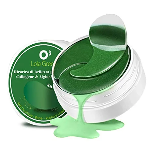 O³ Patch Occhi - 60 Cerotti Occhiaie - Maschera Contorno Occhi al Collagene -Spirulina e Alghe | Maschera anti Occhiaie - Borse - Rughe | 30 paia