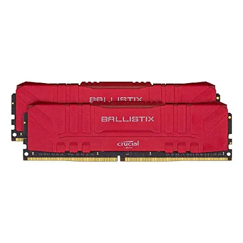 Crucial Ballistix BL2K8G30C15U4R 3000 MHz, DDR4, DRAM, Memoria Gaming Kit per Computer Fissi, 16GB (8GB x2), CL15, Rosso