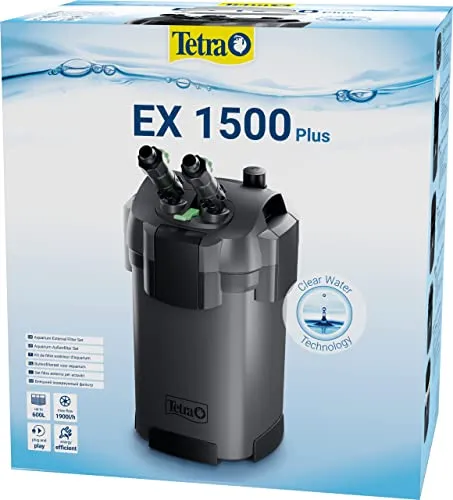 Tetra EX 1500 Plus Set filtro Esterno Completo, da 300 a 600 Litri, Silenzioso e a Risparmio Energetico