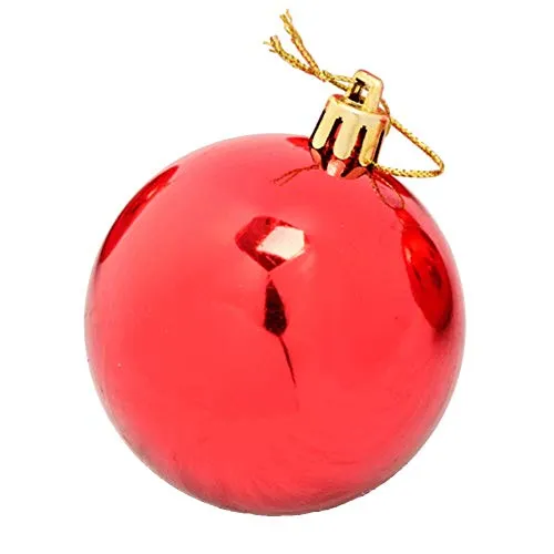 4-20cm Infrangibile Palla di Natale Decorazione Natalizia Albero Natale Tema Tradizionale Rosso (Size : 20cm-1pcs)