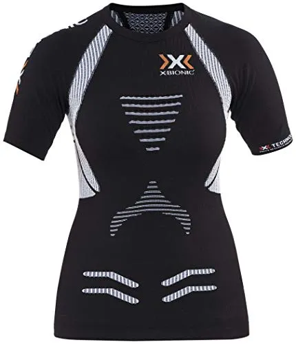 X-Bionic Running The Trick OW Sh-SL, Maglia Donna, Nero/Bianco, XS