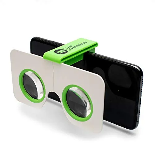 I AM Cardboard Visore VR smartphone Pocket 360 Mini | I Migliori Dispositivi Realtà Virtuale Ispirati al Cardboard Google V2 | VR Headsets |Accessori Cellulare per Regali Originali (Green)