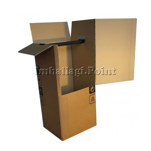 IMBALLAGGI.POINT 1 pezzo SCATOLE ARMADIO per ABITI TRASLOCHI 60X50X120cm DOPPIA ONDA TRASPORTO CAPI APPESI VESTITI IMBALLAGGI