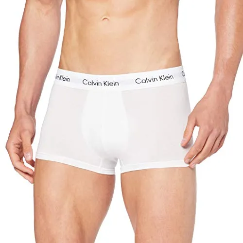 Calvin Klein 3P Low Rise Trunk Boxer, Bianco (100 White), X-Small (Pacco da 3) Uomo