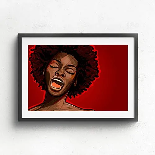 GIRDSS Afro American Jazz Singer Stampe su Tela Stampe e Poster Donna Pop Star Moderna Pittura murale Decorazione Domestica -60x80cm Senza Cornice