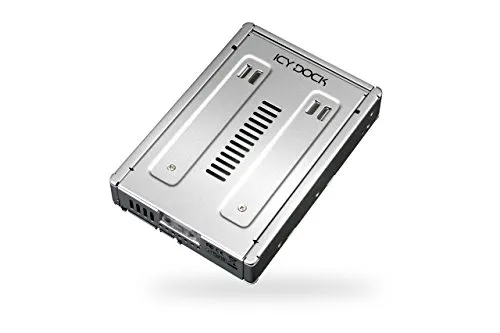 Icy Dock EZConvert PRO MB982SPR-2S R1 Box Esterno Adattatore per SSD/HDD SATA da 2.5” a 3.5" in Alluminio con Raid