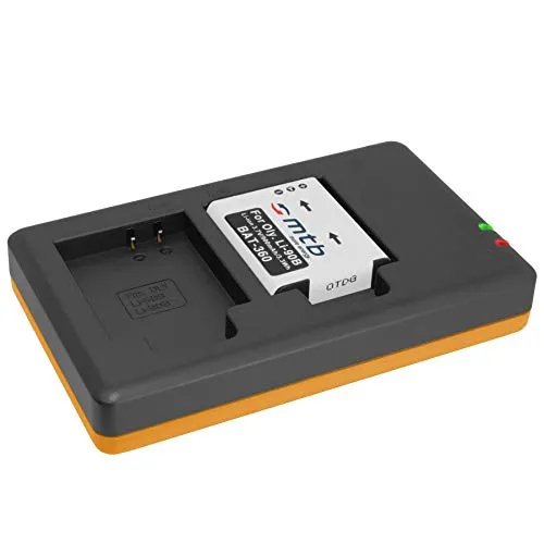 Batteria + Caricabatteria doppio (USB) per LI-90B LI-92B / Olympus Tough TG Tracker/SH-1, 2… / XZ-2 / TG-1 TG-5 - Cavo USB micro incluso (2 batterie simultaneamente caricabili)