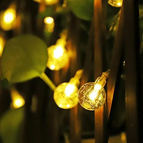 SALCAR Catene luminose LED 5 metri solare catena leggera include 20 palline illuminazione decorativa per le celebrazioni della festa di Natale (bianco caldo)