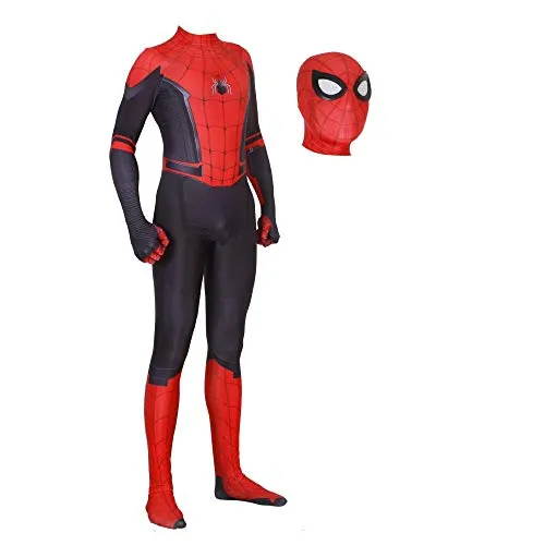 JUFENG New Adult Kids Spider-Man 2019 Costume di Halloween Tuta 3D Stampa Spandex Lycra Spiderman - Costume Cosplay Tuta,C-Adult/M