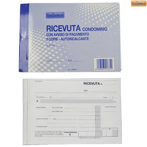 Blocco Ricevuta Condominio A 3 Copie Autoricalcanti A6 Ufficio Cancelleria NikOffice