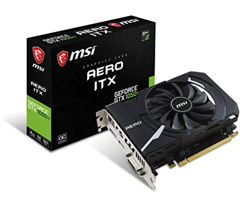 MSI GeForce GTX 1050ti aero ITX 4 G OC 4 GB GDDR5 NVIDIA 1 X HDMI, 1 X DP, 1 X DVI-D DL, 2 Slot Mini PC, After Burner OC, NVIDIA g-sync, scheda video