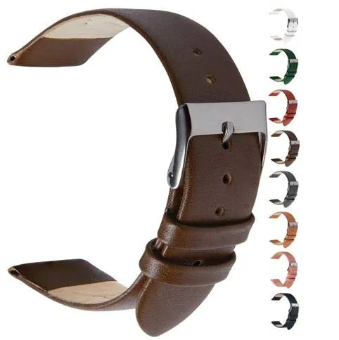 Wildery® cinturino di ricambio in pelle per orologio da polso, cinturino orologio 16/18/20/22/24mm (20mm, marrone scuro)