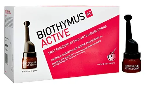 Biothymus AC Active Trattamento Attivo Anticaduta Capelli Per Donna, 10 Fiale Monodose - 150 Gr