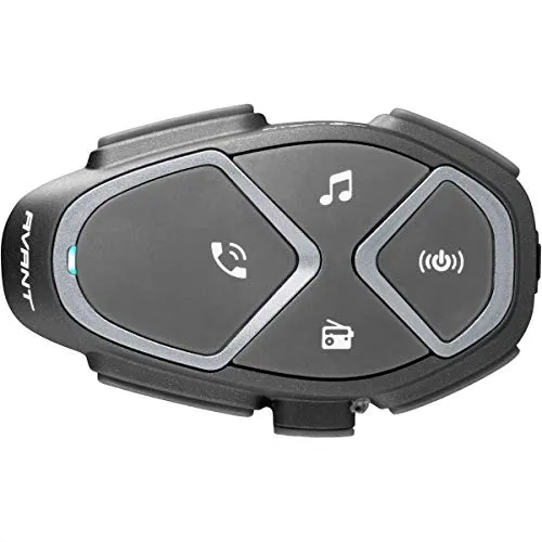 INTERPHONE AVANT - Singolo - Interfono da Casco Bluetooth per Moto, Doppio modulo Bluetooth, Fino a 8 Motociclisti, Distanza 1,7Km, Autonomia 20 Ore, Gps, Musica, Impermeabile.