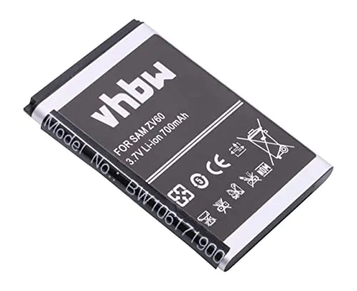 vhbw Li-Ion batteria 700mAh (3.7V) compatibile con Samsung GT-S3370 Pocket,GT-S3650,GT-S3650 Corby, GT-S3653,GT-S3800, GT-S3830 cellulari e smartphone