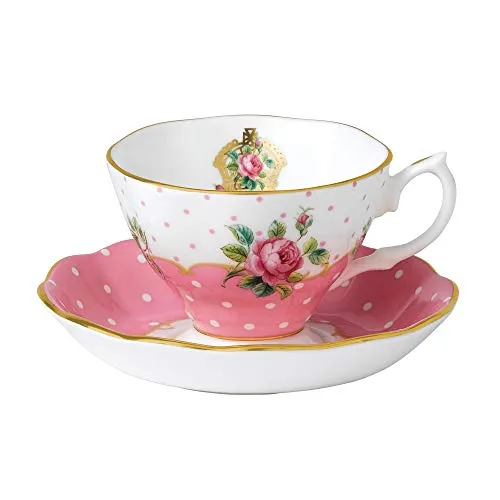 Royal Albert - Set di tazzine da tè con piattino, 2 Pezzi, Motivo: Vintage, Multicolore