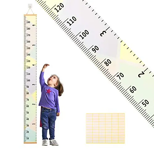 Grafico altezza bambini ZoomSky Grafico crescita bambini estraibile Roll Up Appeso misurazione Righello Decorazione murale per altezza record Camera bambini Nursery