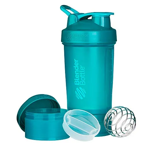 BlenderBottle ProStak Shaker per proteine 650 ml, Teal, 650 ml