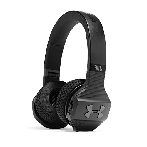 JBL Under Armour Sport Wireless Train Cuffie On-Ear Bluetooth, Cuffie Sportive Senza Fili con tecnologia Bionic Hearing, Cuffie sovraurali per l'allenamento in palestra, Nero/Grigio